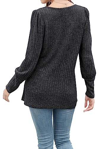 Image of WIHOLL Womens Tops Dressy Casual Fall Sweaters Square Neck Fashion Clothes 2023