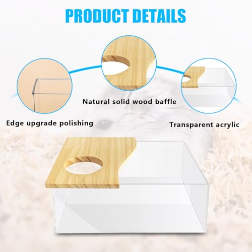Haustier Hamster Badezimmer, Hamster Toilette, Sandbad Blühende Ratte, Sandbad Container Toilette Transparente Acryl Lemminge Badebox, Abnehmbarer Meerschweinchen Sand Badezimmer für Mäuse Lemminge