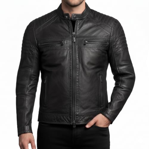 Image of Men Premium Distressed Brown Padded Armored Cowhide Leather Coat | Vintage Cafe Racer Protective Moto Jacket