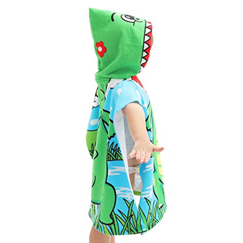 Image of NovForth Kids Beach Towel for Boys Girls, Alligator Hooded Bath Towel Wrap, Toddler Pool Towel with Hood