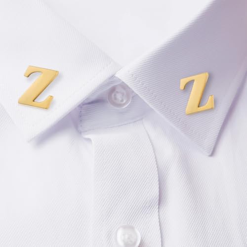 Image of HONEY BEAR Mens Womens Initial Alphabet Letter Lapel Pins Collar Badge Brooches for Business Wedding Graduation Gift Matte Gold 0.59 inches