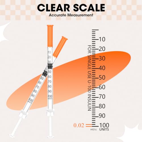 Image of 1ml Syringe with Cap, 30G 13 /25 inch 1cc Syringes, Pack of 100