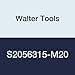 Walter Tools S2056315-M20 Paradur HSS Machine Tap, TIN/VAP Finish, 16 mm Shank Diameter, 2.5 mm Thread Length, 26.5 mm Cutting Length, 140 mm Overall Length, M20 Cutting Diameter