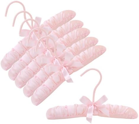 Only Hangers 10" Pink Baby Satin Padded Hangers - Pack of (6)