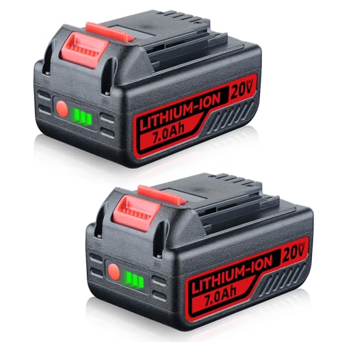 DASNITE 2-Pack 7.0Ah LB2X4020 Replacement for Black and Decker 20V Battery LBXR2020 LBX4020 LB2X4020-OPE Compatible with Black and Decker Battery Tools with LED Indicator