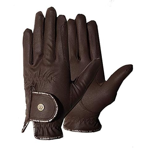 AK Light Grip Horse Riding Gloves For Competition & For Dressage (Brown, S) Cover