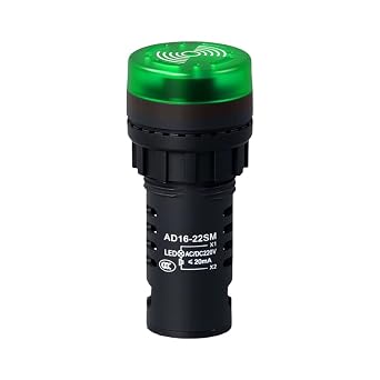 Sound and Optical Alarm for Ad16-22Sm, 22Mm Led Signal Light with Flash Buzzer, Ac/Dc 12V 24V 220V Voltage Compatible, Red Green/Yellow Indicator, Compact Design for Industrial Monitoring