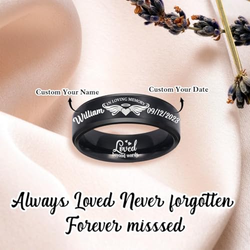 Personalized In Loving Memory Keepsake Ring Lost Loved One Ring Loss Memorial Gift Personalized Remembrance Gift For Loss Of Loved One Mom Dad Friends Pets Anniversary Christmas Gifts4