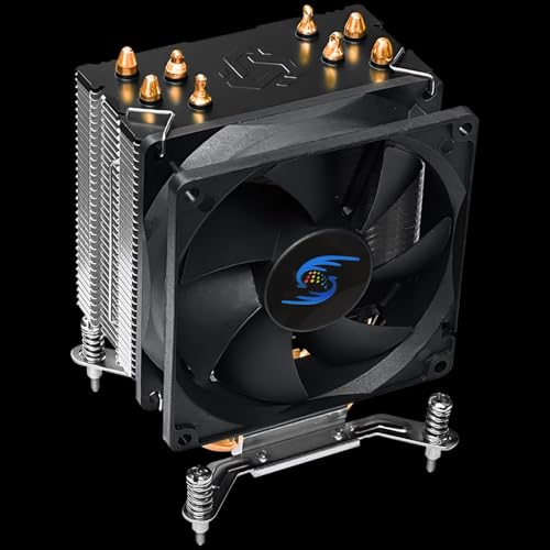 CPU Air Cooler 90mm Single-Tower with 4 High-Performance Copper Heat Pipes 1800 RPM Immensely High Airflow Aluminium Heatsink Cover for LGA 775/115X/1151/1366/1200/1700 A4S-i