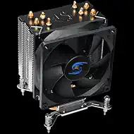 CPU Air Cooler 90mm Single-Tower with 4 High-Performance Copper Heat Pipes 1800 RPM Immensely High Airflow Aluminium Heatsink Cover for LGA 775/115X/1151/1366/1200/1700 A4S-i