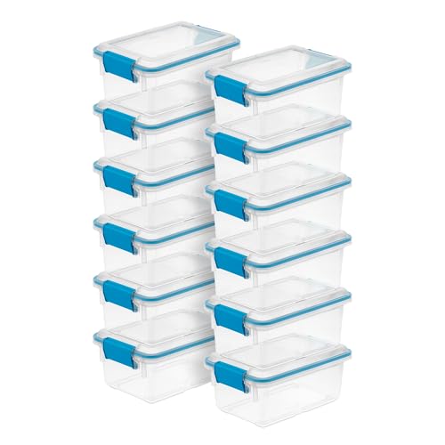 Image of Sterilite Gasket Storage Box w /Lids for Home & Office, 7.5 Quart, 12-Pack