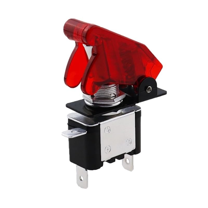 12V 20A SPST Toggle Rocker Switch LED Switch With Protective Cover