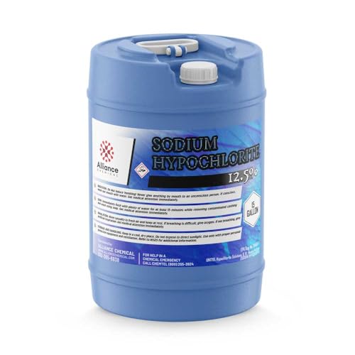 Image of Sodium Hypochlorite Solution 12.5% - 15 Gallon Drum - High Purity for Pool Cleaning, Water Treatment & More Versatile Applications