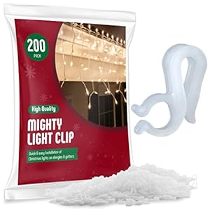 Christmas Light Clips – [Set of 200] Mini Light Clips For Christmas Lights – Light Clips For Gutters – Light Clips For…
