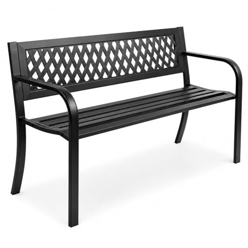 Banco de Jardín Exterior de Metal 2-3 Plazas | Asiento de Acero Resistente | Ideal para Terraza,...