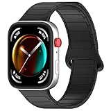 TYEMLM Magnetic Loop For Huawei Watch Fit 3 Strap Accessories NEW Silicone Replacement belt Correa Bracelet for Huawei watch fit3 Band Watchbands(Black)