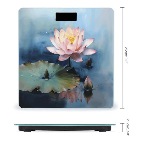 Báscula Digital de Baño Lotus Flower Painting 180kg miniatura 2