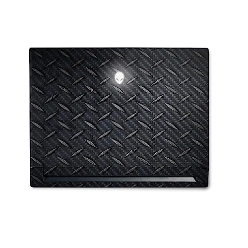 Image of MightySkins Carbon Fiber Skin Compatible with Alienware M18 R1 (2023) Full Wrap Kit - Black Diamond Plate | Protective, Durable Textured Carbon Fiber Finish | Easy to Apply | Made in The USA