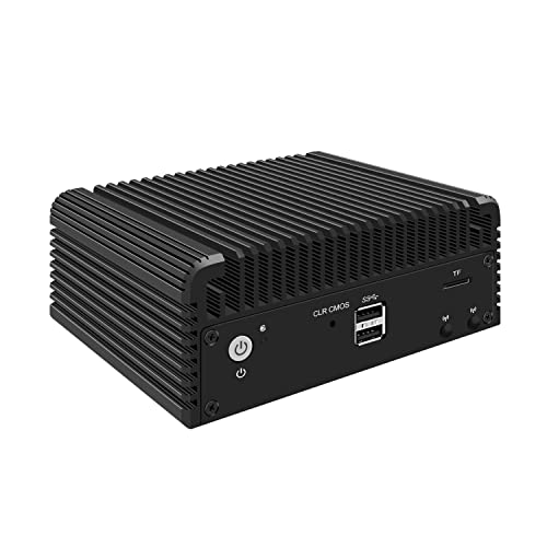 HUNSN Micro Firewall Appliance, Mini PC, VPN, Router PC, Intel Alder Lake-N 12th Gen N200, RJ35, GPIO, TF Slot, HDMI, DP, 4 x 2.5GbE I226-V, Barebone, NO RAM, NO Storage, NO System
