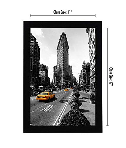 Image of Americanflat 11x17 Picture Frame with Shatter-Resistant Glass - Set of 2 - Signature Collection - Gallery-Style Frames Made of Engineered Wood - Picture Frames for Wall Display - Black