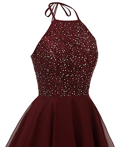 Chiffon Lace Halter Homecoming Dresses for Teens Short Prom Dress Beaded A-Line Evening Wedding Party Gowns - Image 6