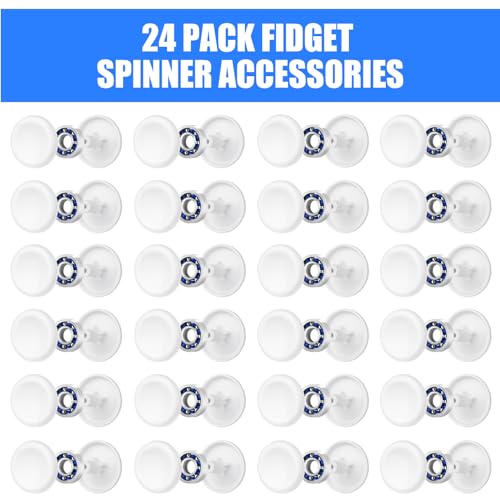 Image of NiArt Fidget Spinner Bearings with Caps 24 Pack, Chrome Steel DIY Set | Sealed Bearing Design Keeps Dust Out for Smooth Precision Spinning, Ideal for Resin Casting Projects, Stress Relief, White