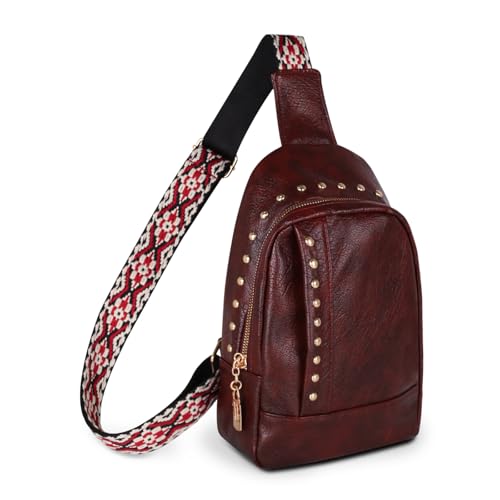 Relang Sling Bag for Women – Burgundy Leather Crossbody