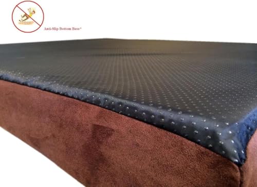 Image of Dogbed4less Medium Orthopedic Dog Bed with Memory Foam for Pet, Waterproof Liner with Durable Nylon Blue External Cover and Extra Antislip Duvet 35X20X4 Inches