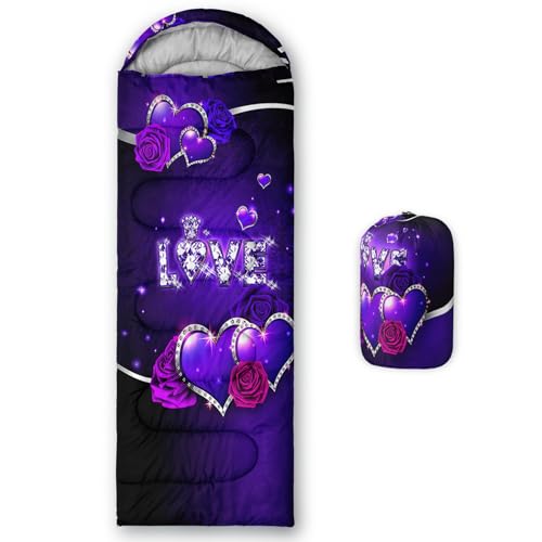 Image of QOOMO Ball Flower Camping Sleeping Bags,3 Season Warm & Cool Weather,Lightweight,Waterproof Sleeping Bags for Adults & Kids,Traveling,and Outdoors,Camping Gear Equipment
