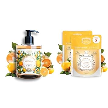 Panier des Sens Hand Soap Bottle + Provence Citrus Refills, 50.7 fl oz