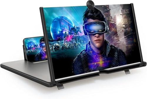 Boffett Lupa para móvil 20 Pulgadas,Amplificador de Pantalla para movil, 3D HD Plegable Amplificador de Pantalla para Ver vídeos de películas, para con Todos los Smartphones