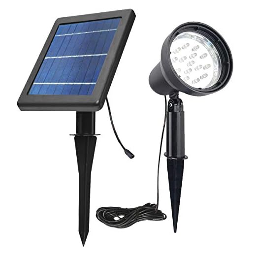 Solar Spotlights Outdoor Waterproof Bright Solar Wall Light Led Security Flood Light Solar Powered for Flag Patio Front Door Driveways-Automatically Activates at Dusk to Dawn (White)