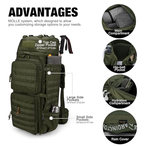 Mardingtop USM6312JUNSE 75L Molle Hiking Internal Frame Backpacks thumb #2