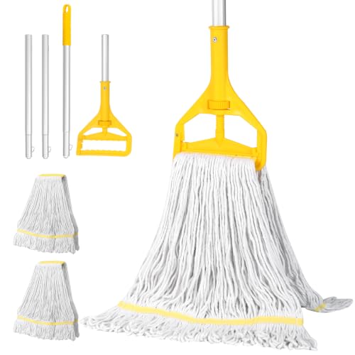 Commercial Mop Industrial Heavy Duty Mop-3 Extra Large Cotton Looped Heads | 61...