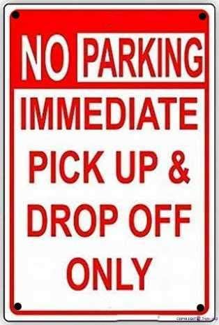 KWQDOZF Metal Tin Sign/No Parking Immediate Pick up and Drop Off Only Area Safety Sign Outdoor Safety Warning Decoration 8x12 Inch