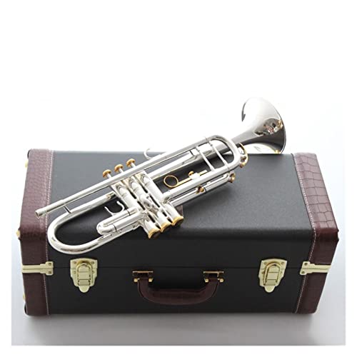BB Trumpet Plateado Plateado Llaves De Oro Instrumentos Música Trompetas Profesionales Accesorios De...