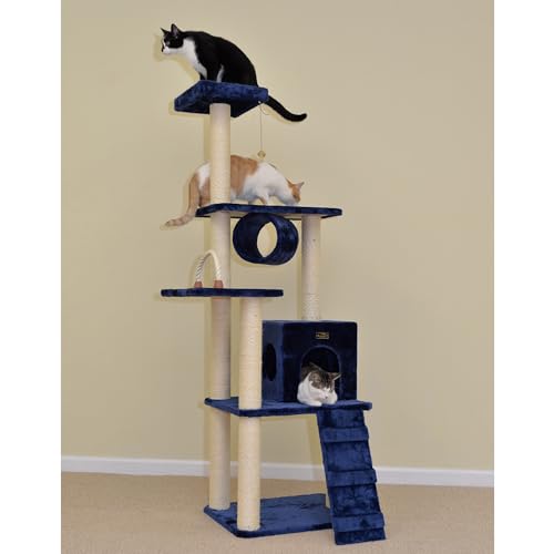 Torre para gatos 71" Armarkat navy madera real miniatura 6