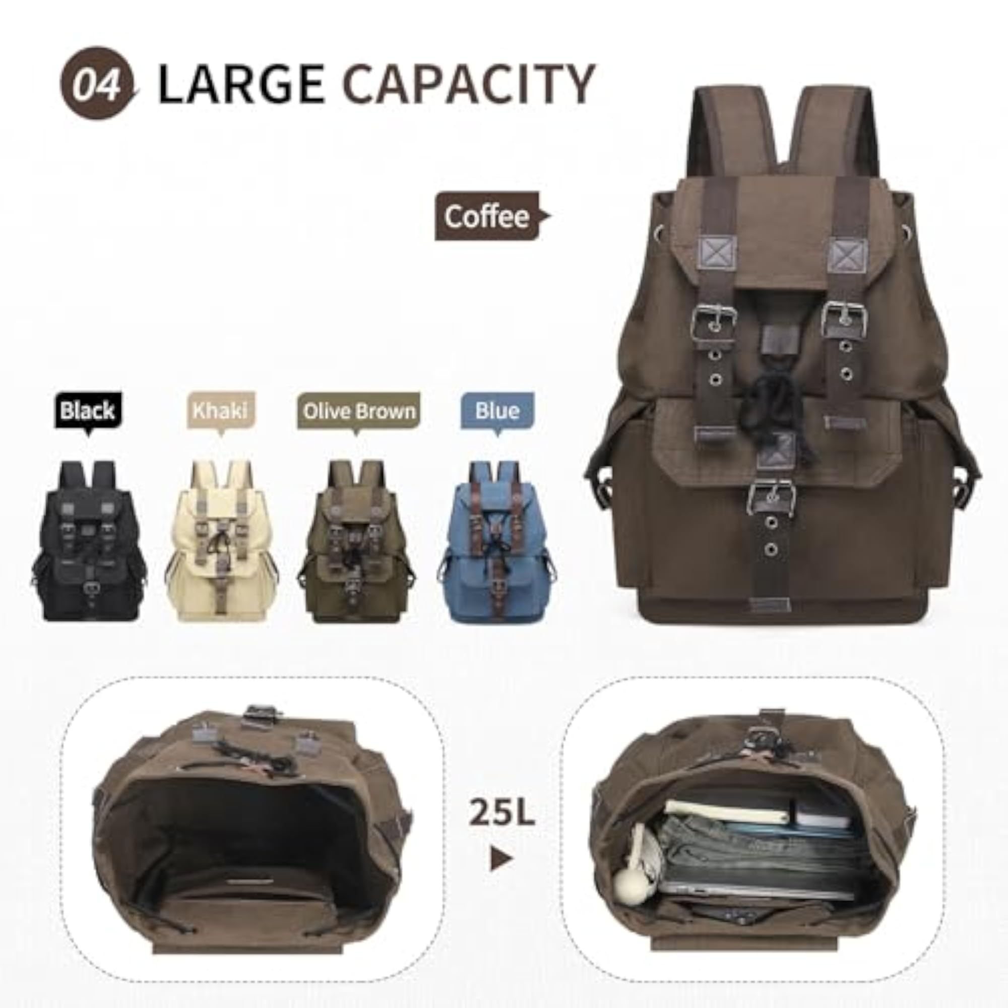 Vintage Canvas Casual Daypack Backpack