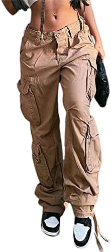 Y2k Baggy Loose Cargo Pants with Pockets High Waist Hip Hop Joggers Cargo Trousers Sweatpants Streetwear