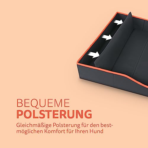 Bestlivings Faltbares Haustierbett für Kleine Hunde und Katzen - Orange - (80cm x 60cm) Reisebett - tragbares Hundebett mit stabilem Rahmen
