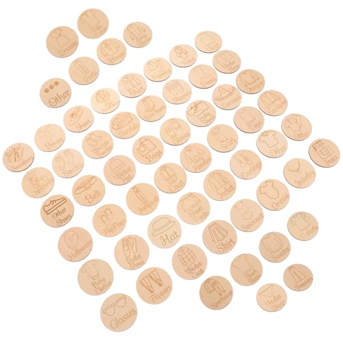 SHINEOFI 60 Etiquetas de Madera para Armario y Zapatero, Organizadoras para Clasificación de Ropa, Resistentes y Versátiles, Ideales para Almacenamiento en Dormitorio y Hogar