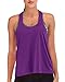 FAFAIR - Camiseta de entrenamiento para mujer con sujetador integrado, espalda cruzada...