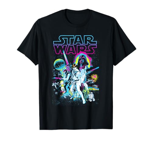 T-shirt Star Wars vintage neon splatter pour fan de science-fiction