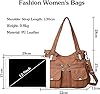 FANDARE Groß Schultertasche Damen Umhängetasche Frauen Vintage Schulranzen Wasserdicht PU Leder Women Purse für Shopper Reisen Arbeitstasche Messenger Hobo Bags Braun #2
