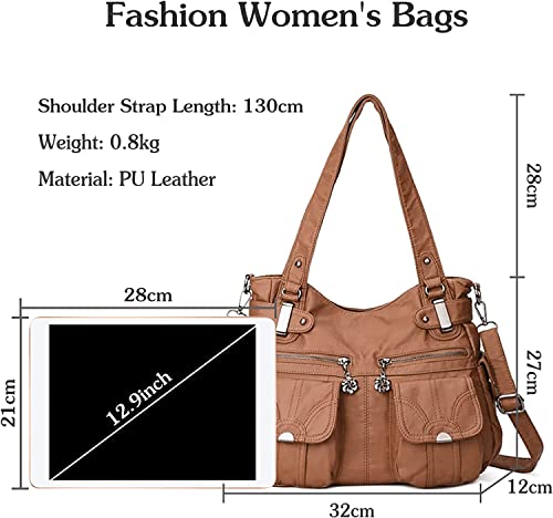 Image of FANDARE Large Hobo Bags Women's Crossbody Shoulder Bag Vintage Satchel Purse