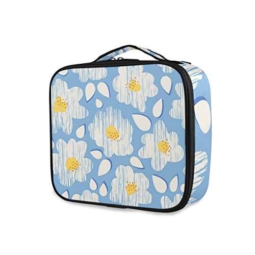 Trousse de maquillage femme GAIREG bleu compartiment pinceaux portable