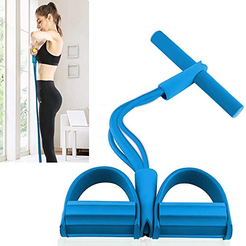 Pedal Resistance Band Leichtes 4-Röhren-Yoga-Armband Elastisches Zugseil Sit-Up-Band Fitness-Pedal, Fitnessgerät für elastisches Zugseil,