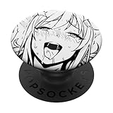 Ecchi Otaku Hentai Waifu Ahegao Girl Manga Anime Gift PopSockets PopGrip: Swappable Grip for Phones & Tablets PopSockets Standard PopGrip