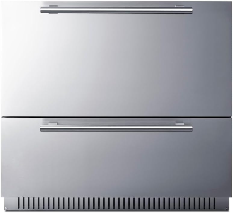 Summit 36” Two Drawer Refrigerator, Outdoor Drawer Refrigerator, 7.15 cu.ft. Capacity, Panel Ready- SPR36332DPNR (*Panels not include)