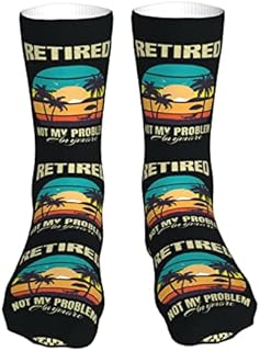 883 Compression Socks Retired 2023 Not My Problem Anymore Crew Socks Comfort Athletic Socks Non Slip Calf Socks For Walking Jogging Hiking 40cm